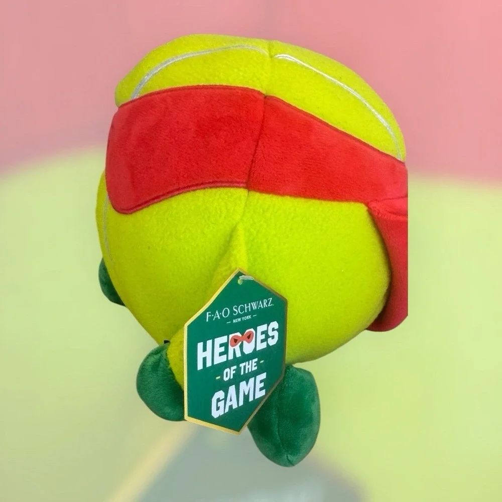 FAO Schwarz Heroes of the Game Tennis Ball Ninja Plush Red Mask NWT‎